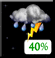 Partly Cloudy, Light Rain Showers and Chance Storms